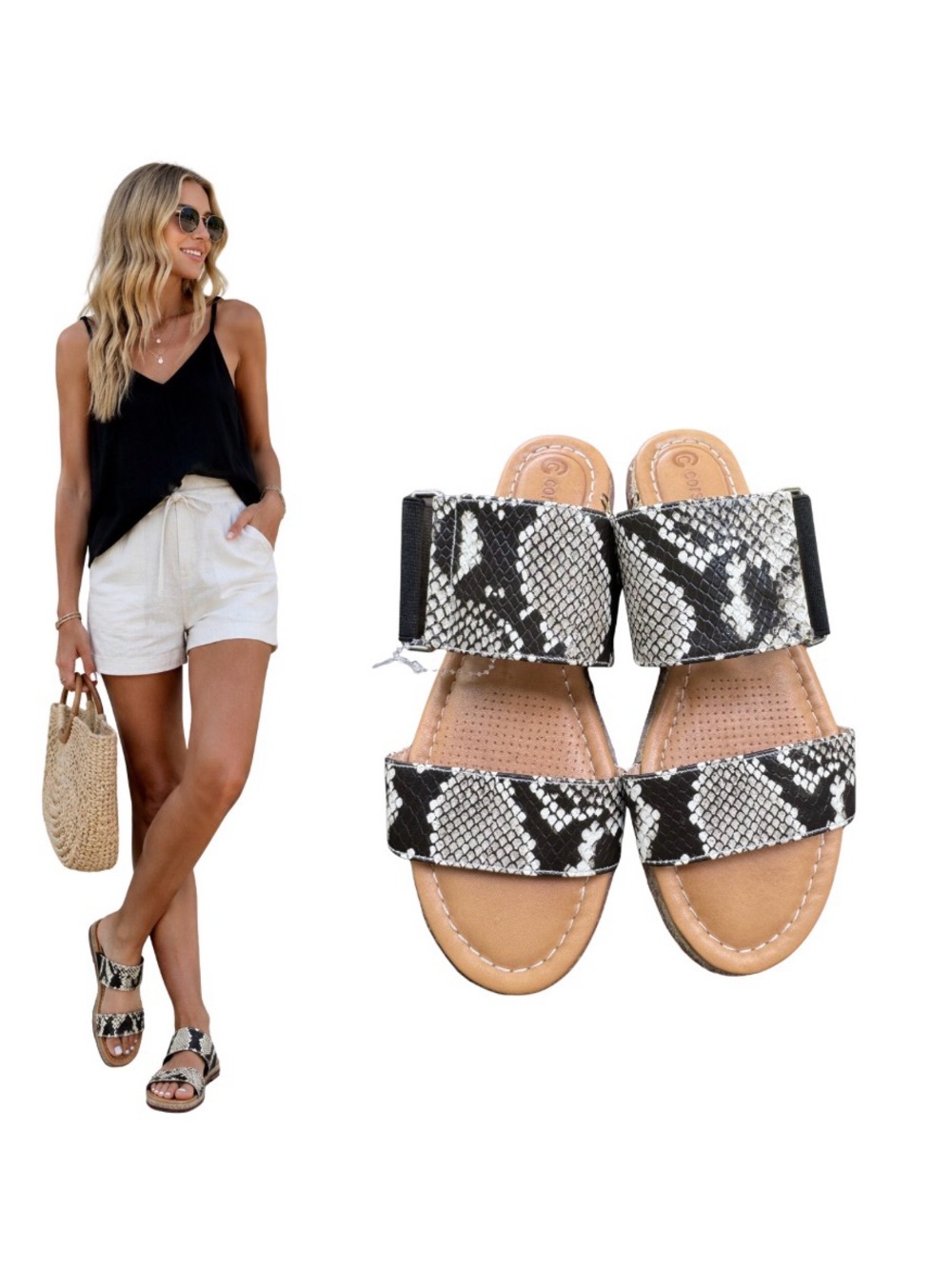 Corso Como Glennia Snake Print Espadrille Sandals | Size 6